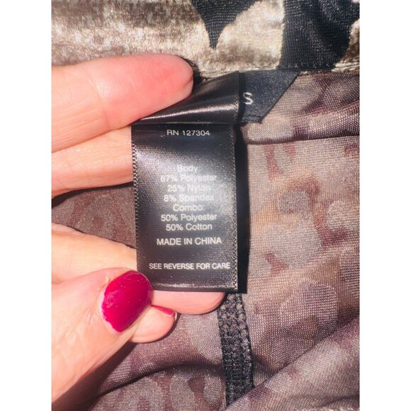 NWT Ali Miles Animal Print Button Tunic Shirt Top Brown Patchwork Glam Office M - Picture 8 of 13